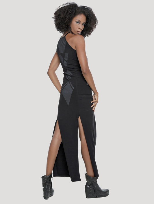 Stellar Rmx Slashed Long Dress - Psylo Fashion