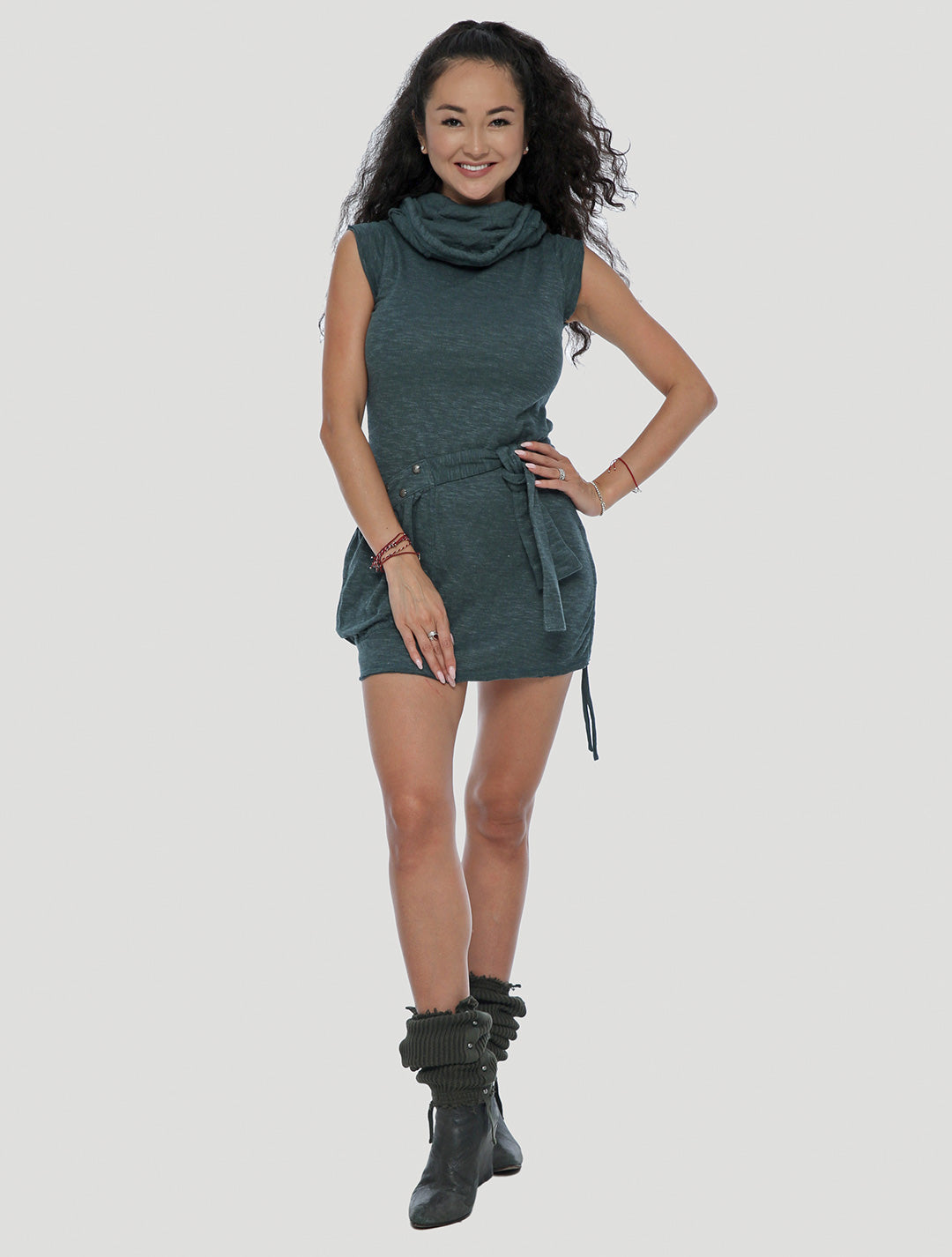 Soba Sleeveless Turtleneck Dress - Psylo Fashion