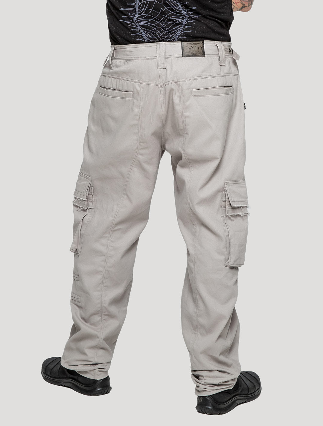 "Stripy Rmx" Cotton Cargo Pants - Psylo Fashion