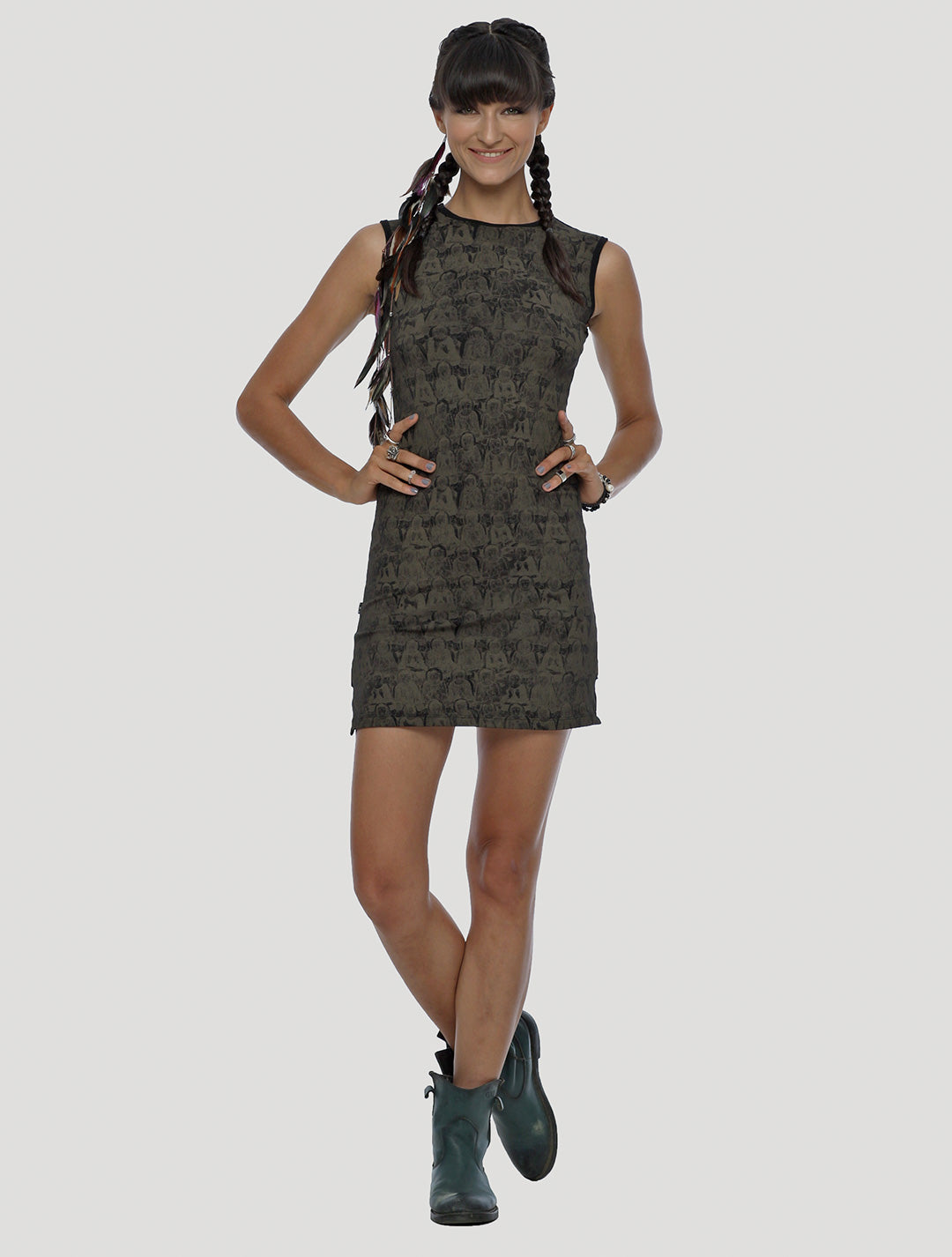 Black Tangka Braided Mini Dress