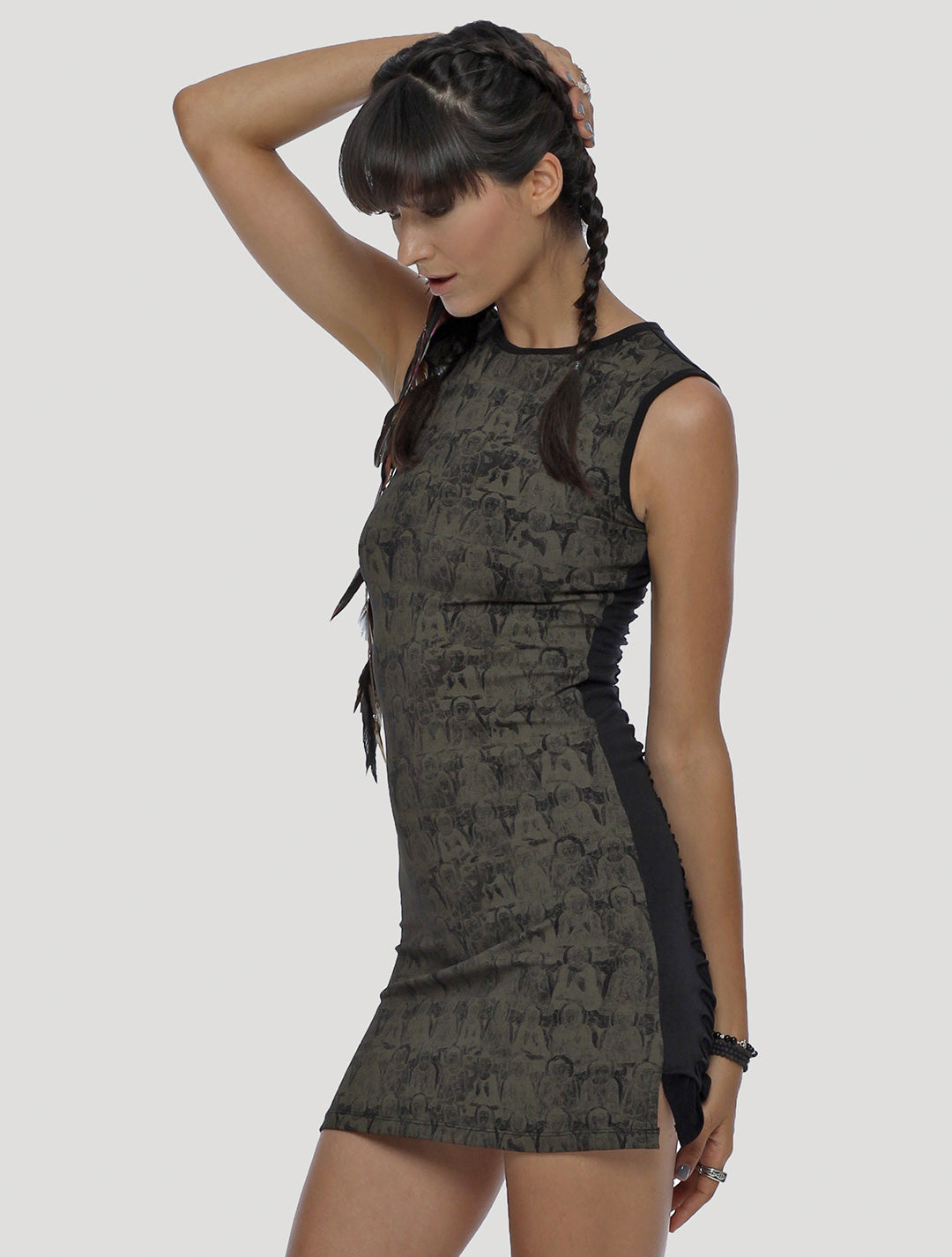 Black Tangka Braided Mini Dress