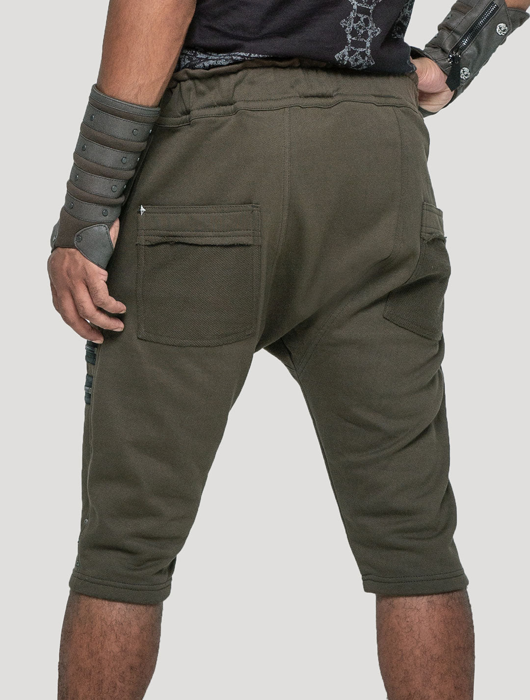 Olive green Tramp RMX Shorts - Psylo Fashion