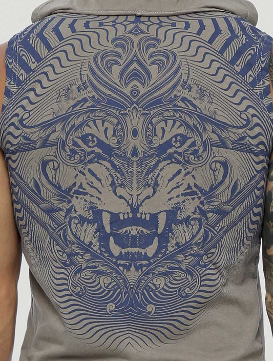 Tiger Sleeveless Hoodie - Psylo Fashion