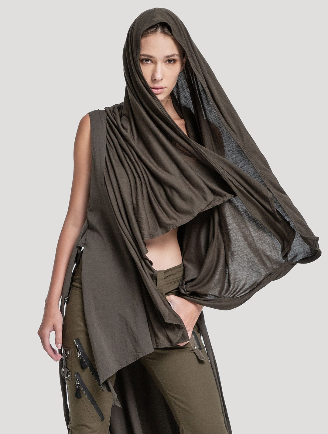 Virgin Hooded Long Kaftan - Psylo Fashion