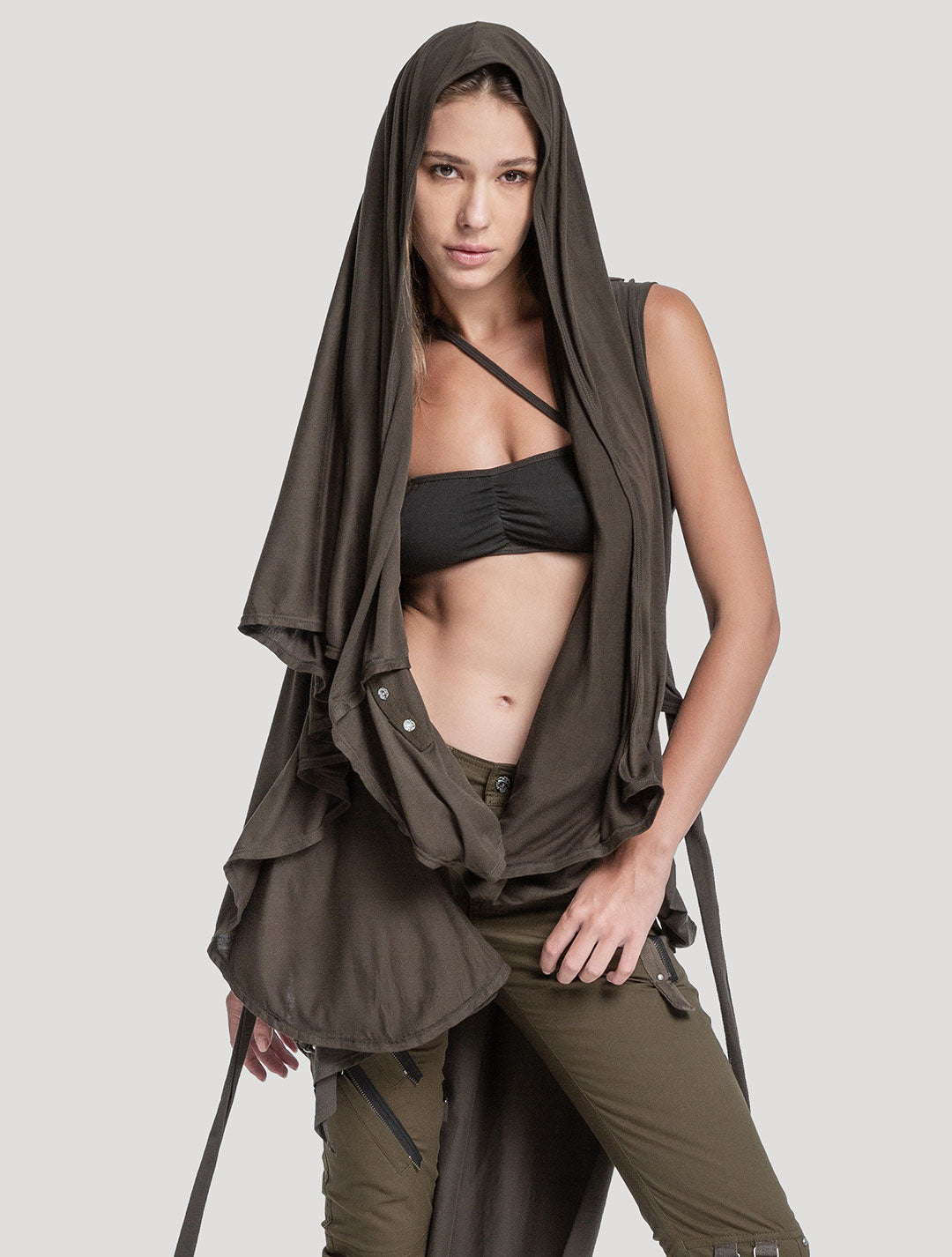 Virgin Hooded Long Kaftan - Psylo Fashion