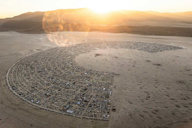 Burning Man – An aerial view of the desert Playa