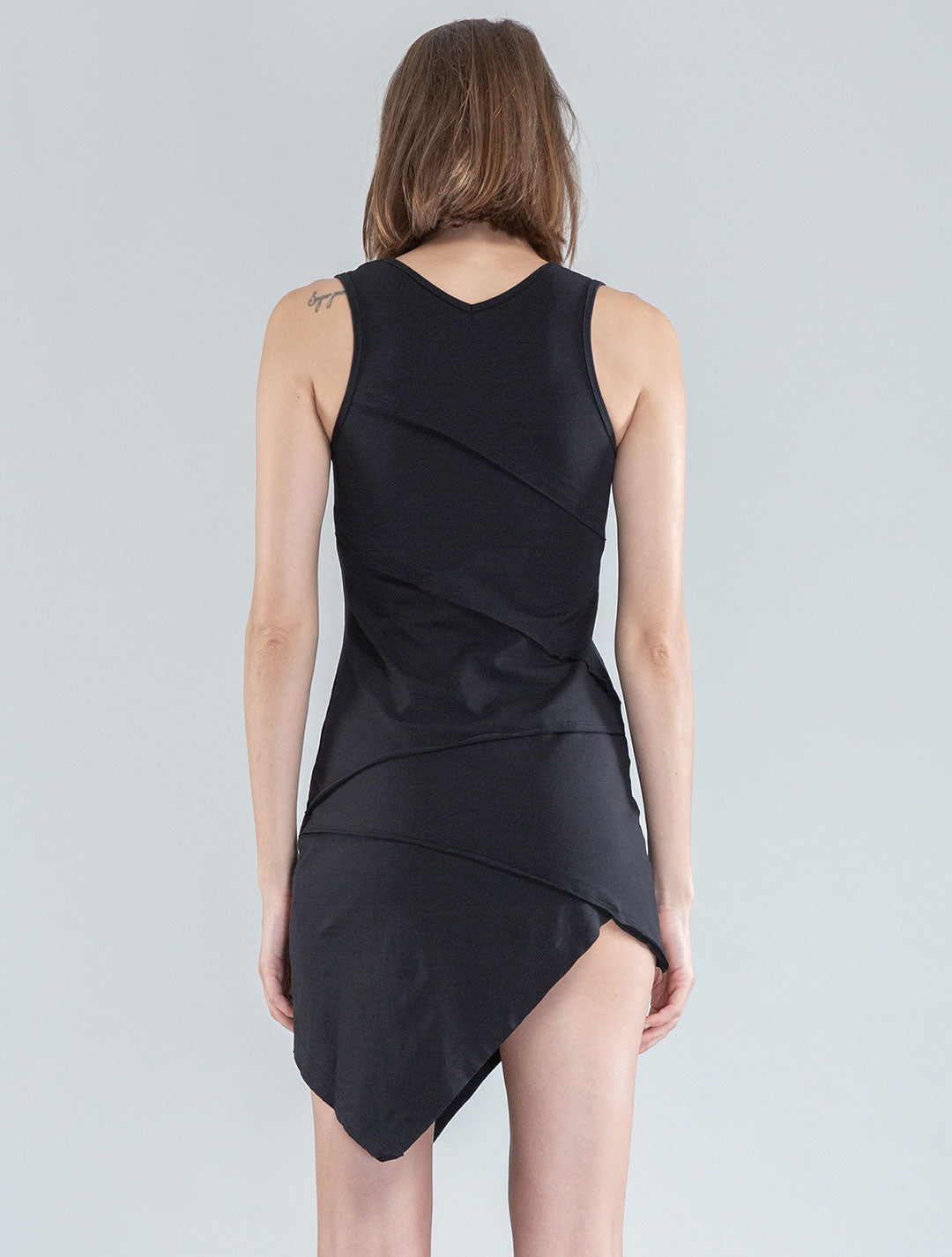 Acacia Sleeveless Mini Asymmetric Dress - Psylo Fashion