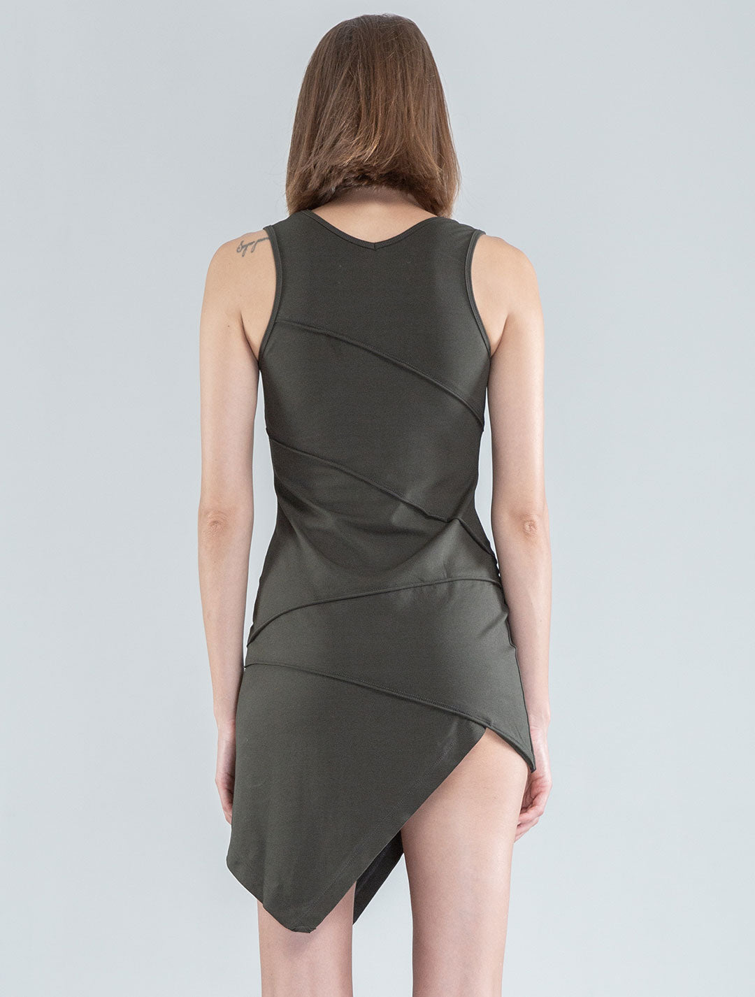 Acacia Sleeveless Mini Asymmetric Dress - Psylo Fashion