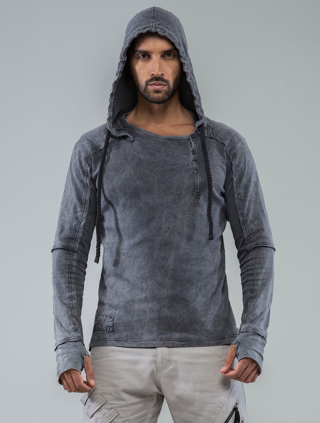 Albini Hooded Henley Sweater