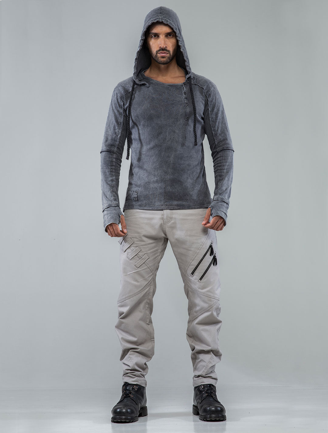 Albini Hooded Henley Sweater