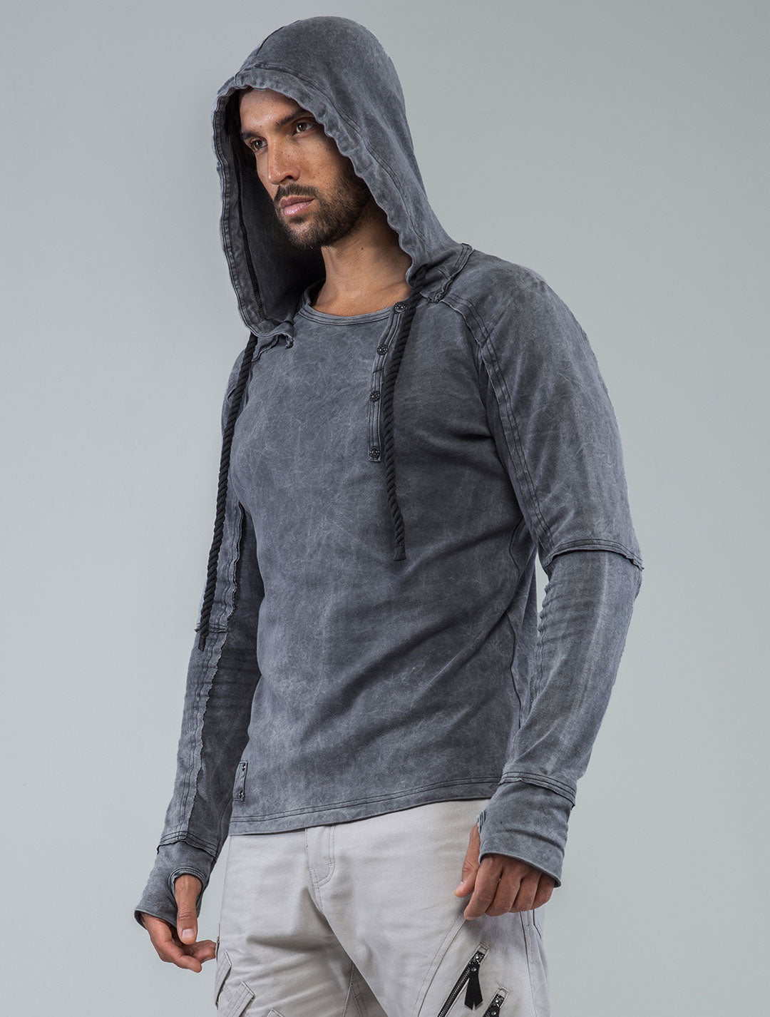 Albini Hooded Henley Sweater