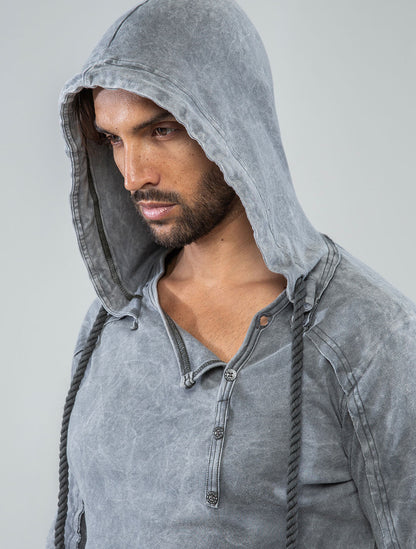 Albini Hooded Henley Sweater