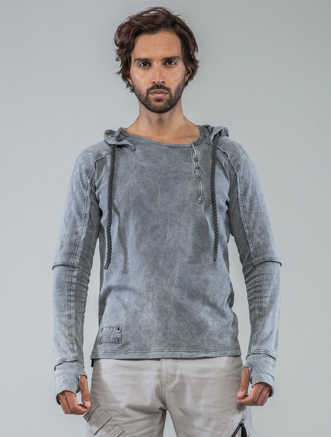 Albini Hooded Henley Sweater