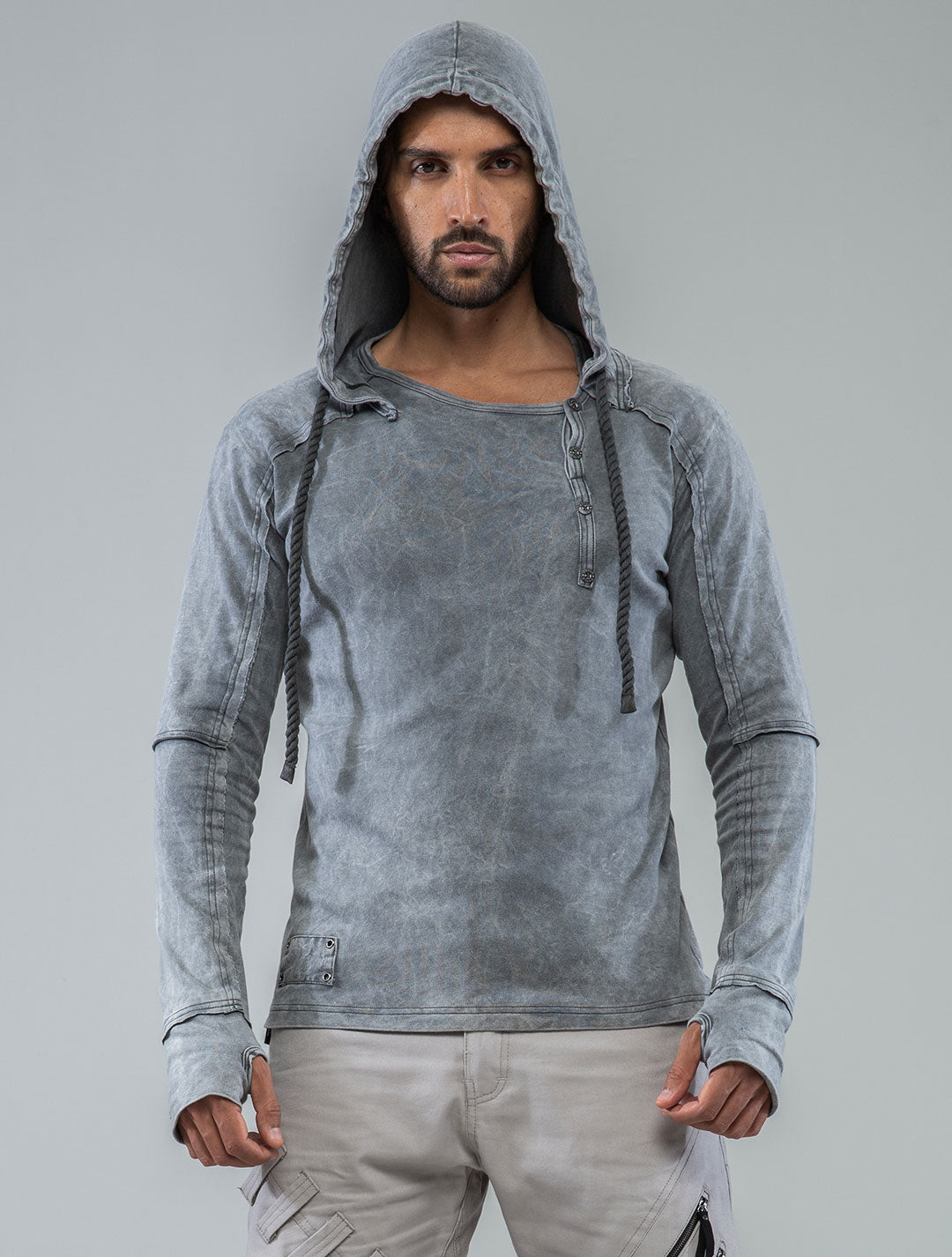 Albini Hooded Henley Sweater