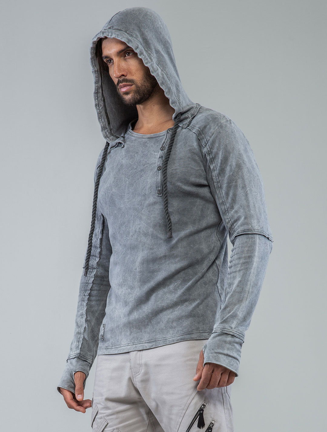 Albini Hooded Henley Sweater