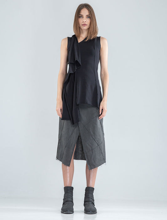 Aspen Sleeveless Asymmetric Tunic - Psylo Fashion