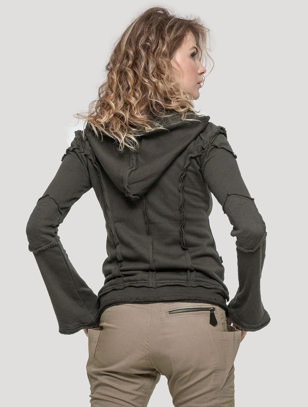 Olive green 'Armour' 100% Cotton Hoodie Jacket - Psylo Fashion