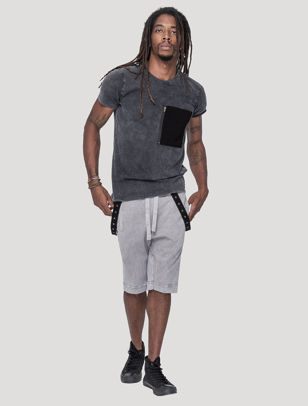 'Chains' 100% Cotton Track Shorts - Psylo Fashion