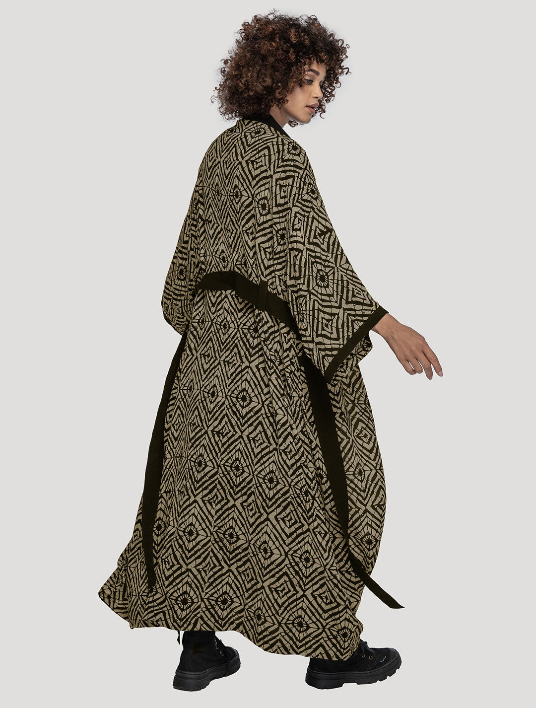 Olive/Lombok 'Kinship' Long Kimono - Psylo Fashion