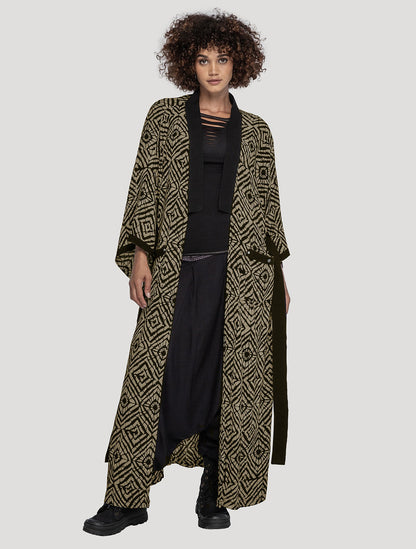 Olive/Lombok 'Kinship' Long Kimono - Psylo Fashion