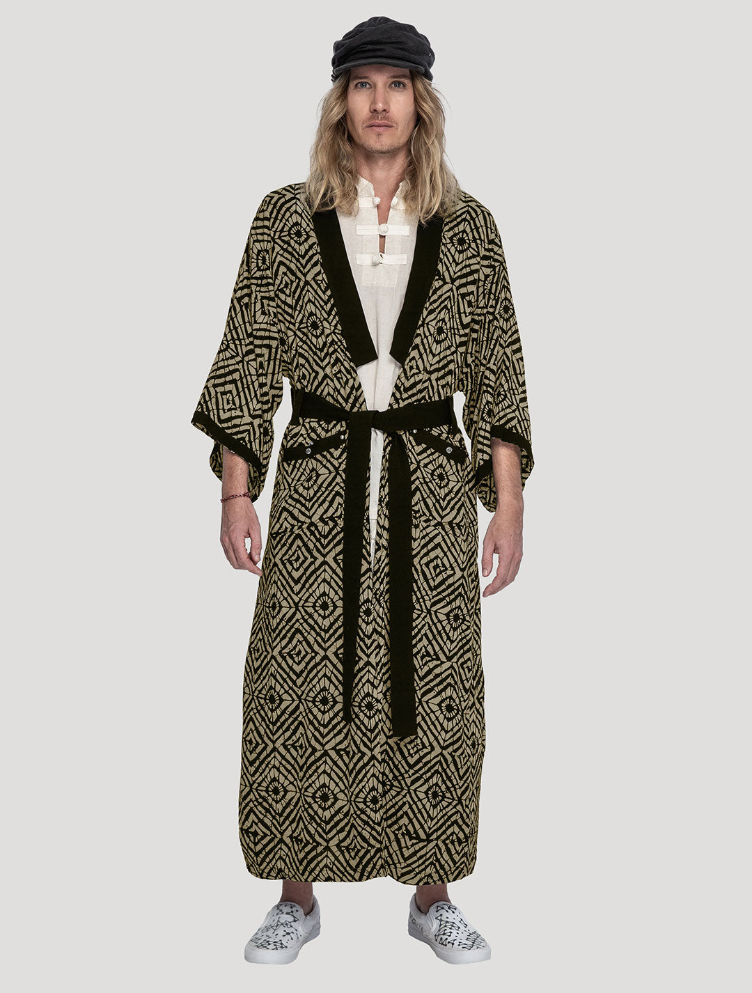 Olive/Lombok 'Kinship' Long Kimono - Psylo Fashion