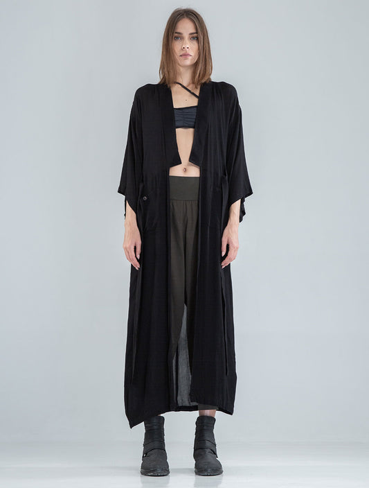 Ethnic Rmx Long Kimono - Psylo Fashion