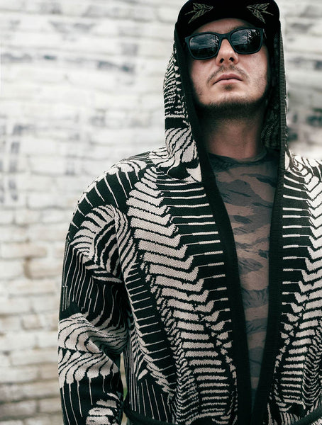 Fatality Unisex Knit Cardigan by EGOSYSTEMA - Psylo Fashion