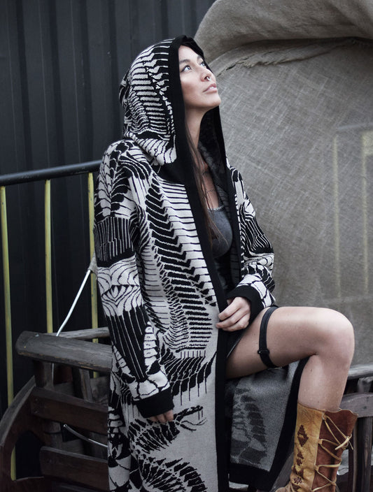 Fatality Unisex Knit Cardigan by EGOSYSTEMA - Psylo Fashion