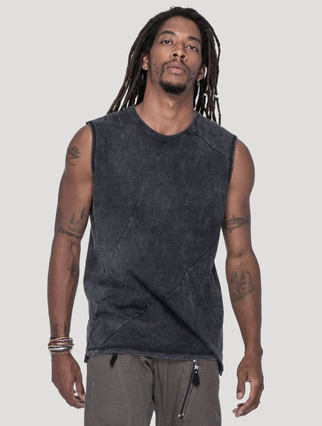 'Fastback' 100% Organic Cotton Sleeveless Tee - Psylo Fashion