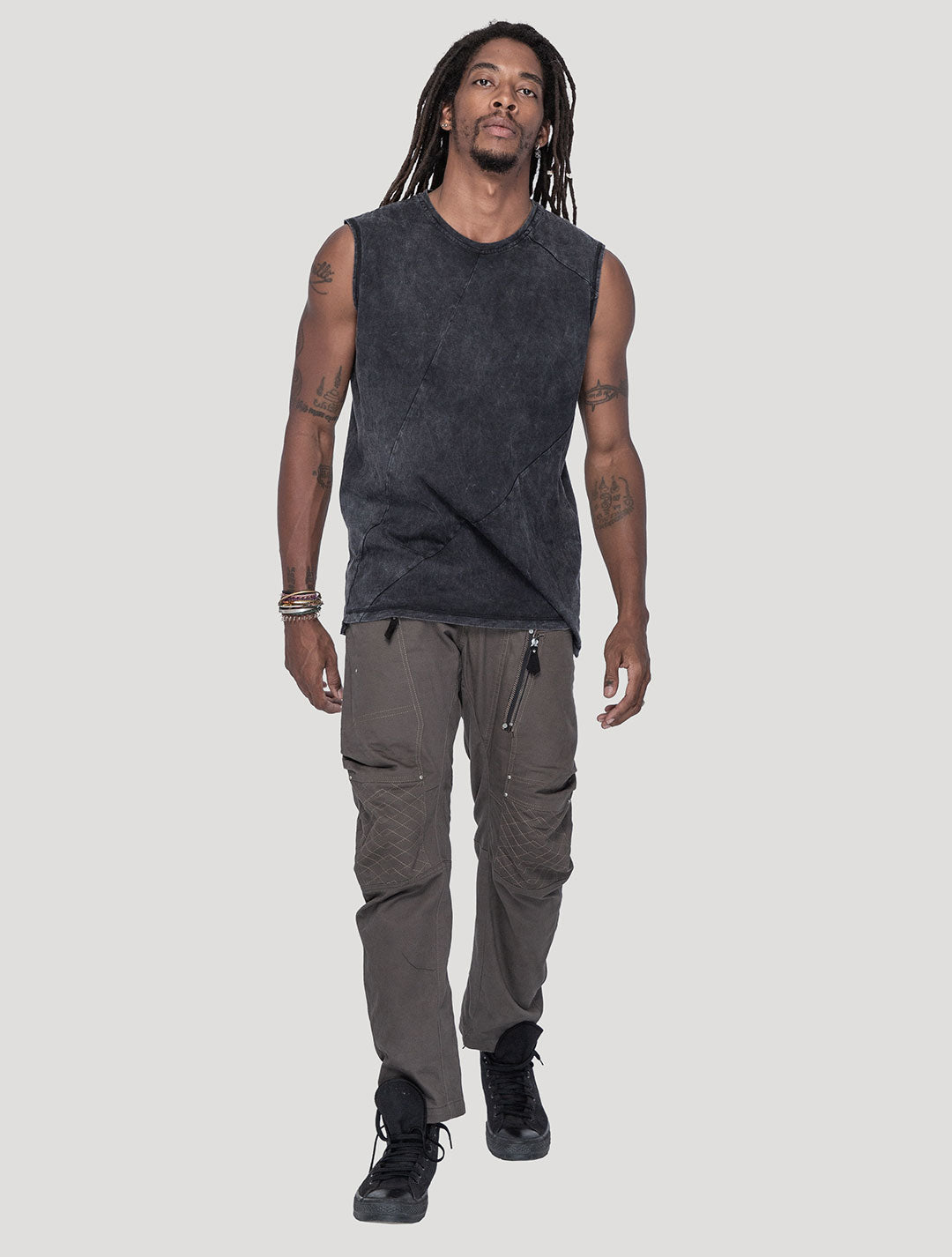 'Fastback' 100% Organic Cotton Sleeveless Tee - Psylo Fashion