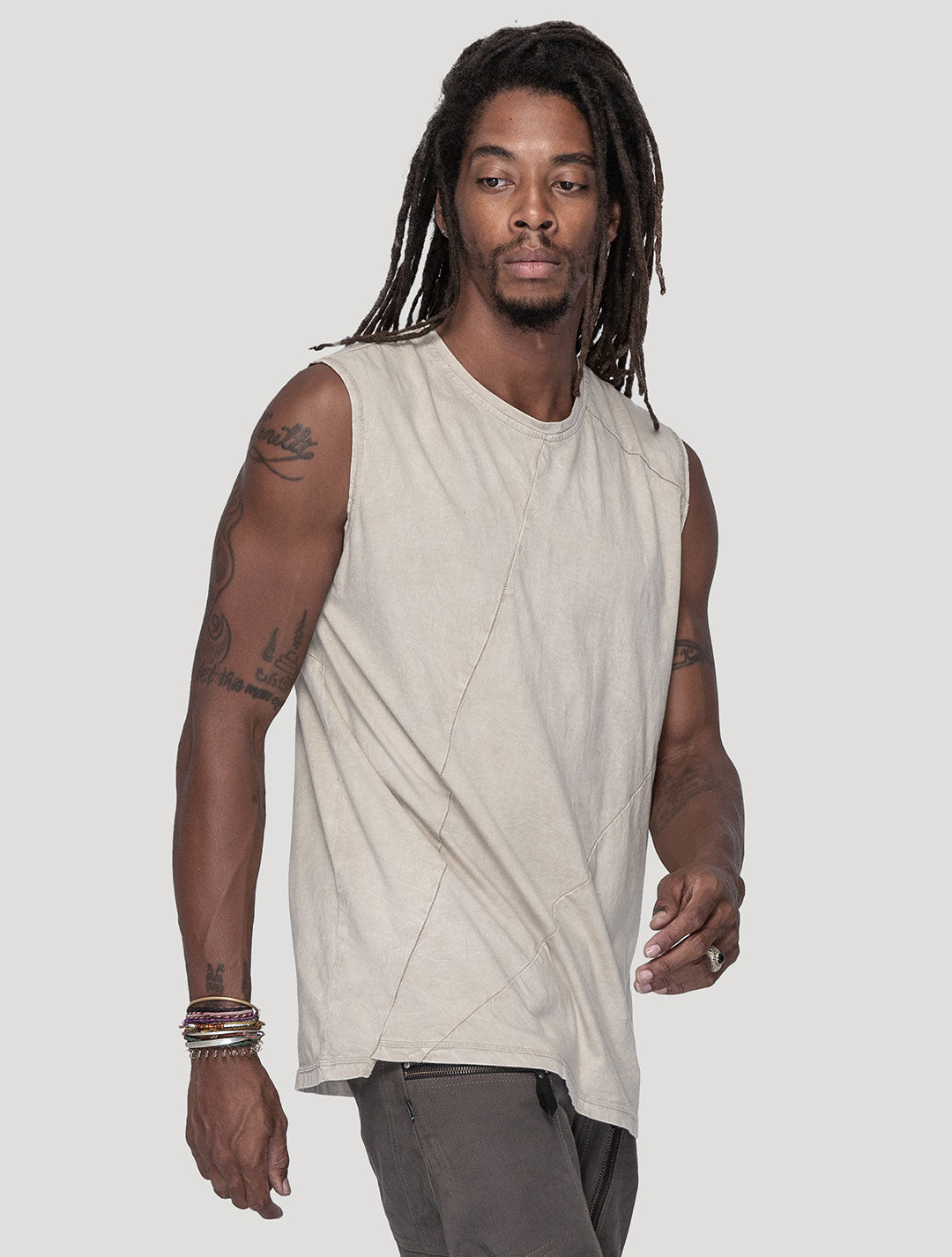 'Fastback' 100% Organic Cotton Sleeveless Tee - Psylo Fashion