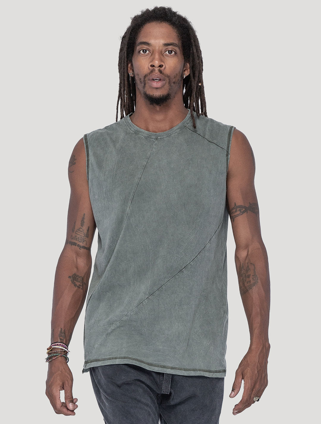 'Fastback' 100% Organic Cotton Sleeveless Tee - Psylo Fashion