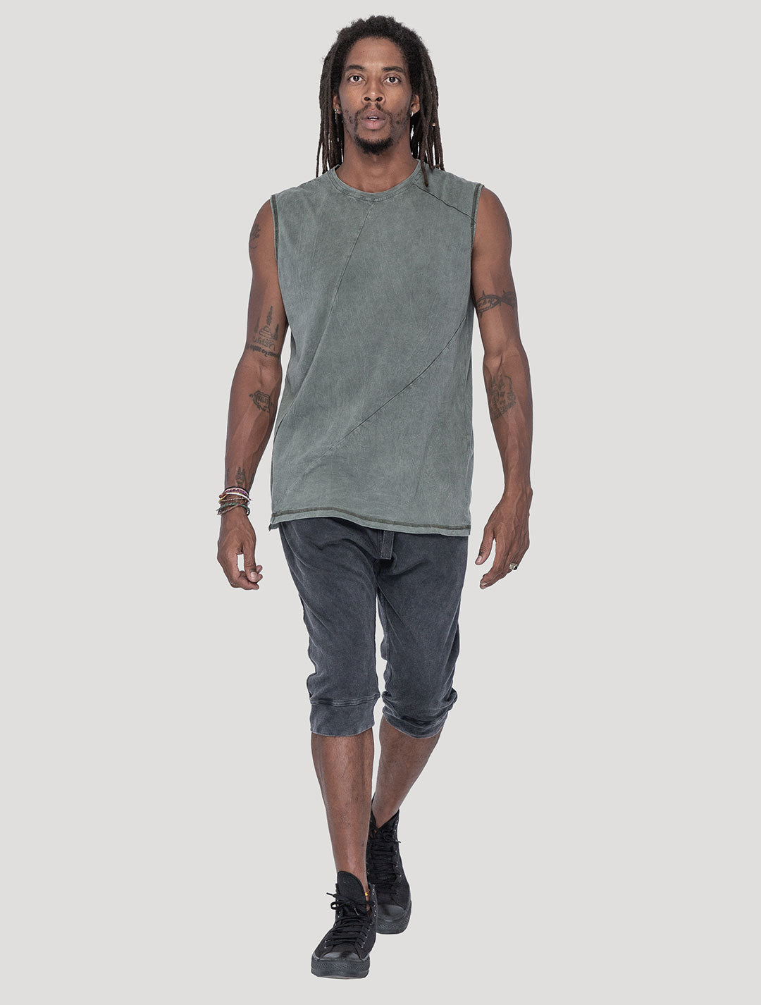 'Fastback' 100% Organic Cotton Sleeveless Tee - Psylo Fashion