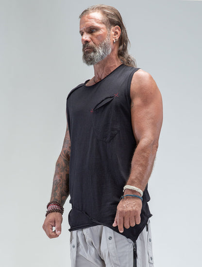 Falcon Asymmetric Sleeveless Tee - Psylo Fashion