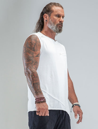 Falcon Asymmetric Sleeveless Tee - Psylo Fashion