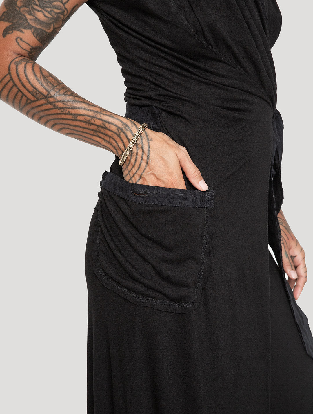 Black 'Sorcerer' Hooded Maxi Dress - Psylo Fashion