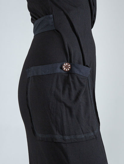 Black 'Sorcerer' Hooded Maxi Dress - Psylo Fashion