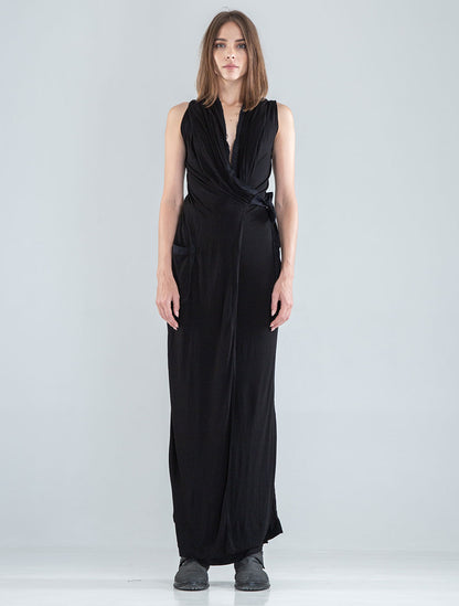 Black 'Sorcerer' Hooded Maxi Dress - Psylo Fashion