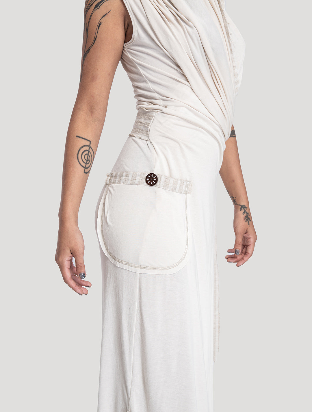 White 'Sorcerer' Hooded Maxi Dress - Psylo Fashion