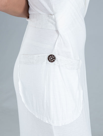 White 'Sorcerer' Hooded Maxi Dress - Psylo Fashion
