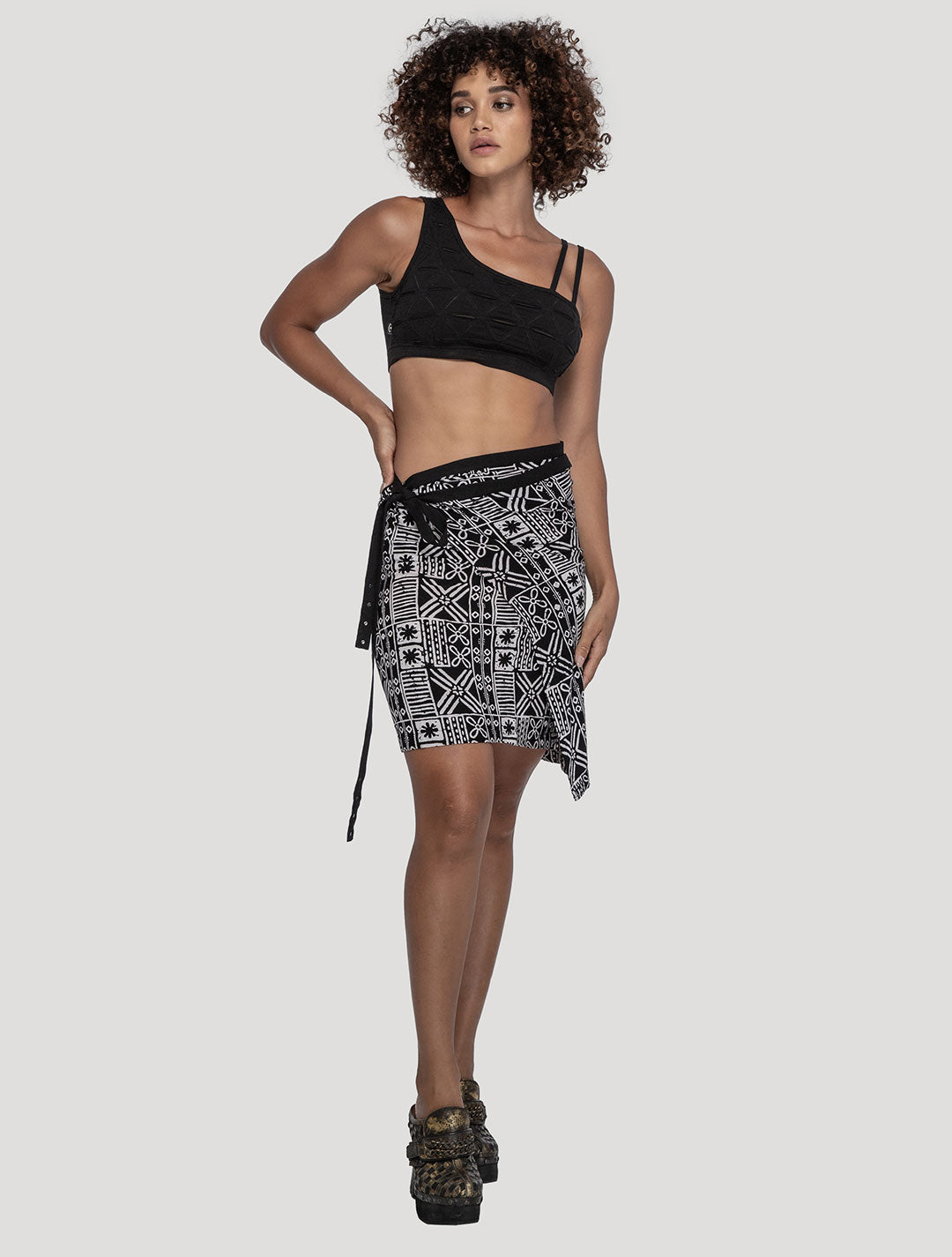 X-White 'Heritage Sarong' Short Wrap Skirt - Psylo Fashion