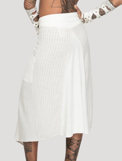 Natural 'Hera' Asymmetrical Wrap Skirt - Psylo Fashion