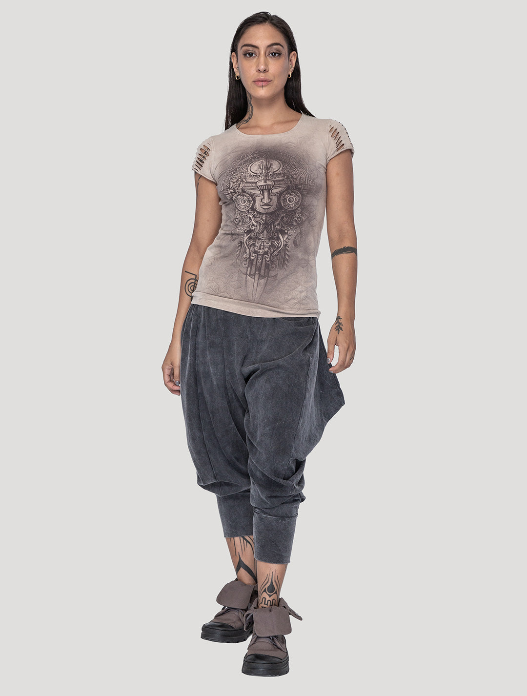 'Kimo' 100% Cotton Grunge Harem Pants - Psylo Fashion