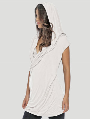 Off White Kuan Unisex Hooded Wrap Top - Psylo Fashion