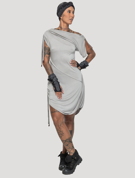 Concrete 'Medusa' 100% Bamboo Asymmetric Mini Dress - Psylo Fashion