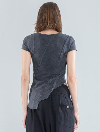 Magnolia Asymmetric Crop Top - Psylo Fashion