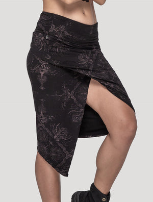'Mantra' Asymmetric Midi Skirt - Psylo Fashion