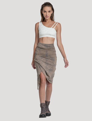 'Mantra' Asymmetric Midi Skirt - Psylo Fashion