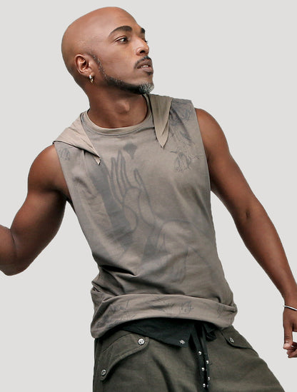 Mudra Hoodie Sleeveless Tee - Psylo Fashion