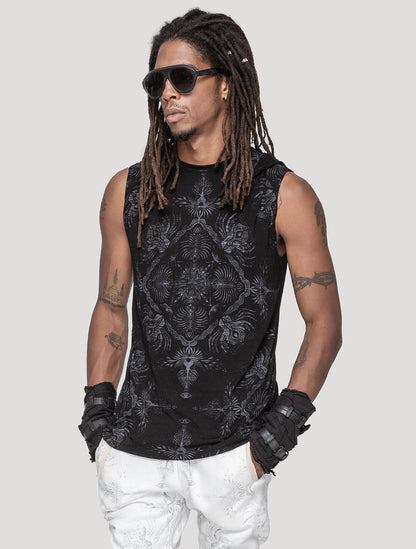 Mantra Sleeveless Hoodie Tee - Psylo Fashion